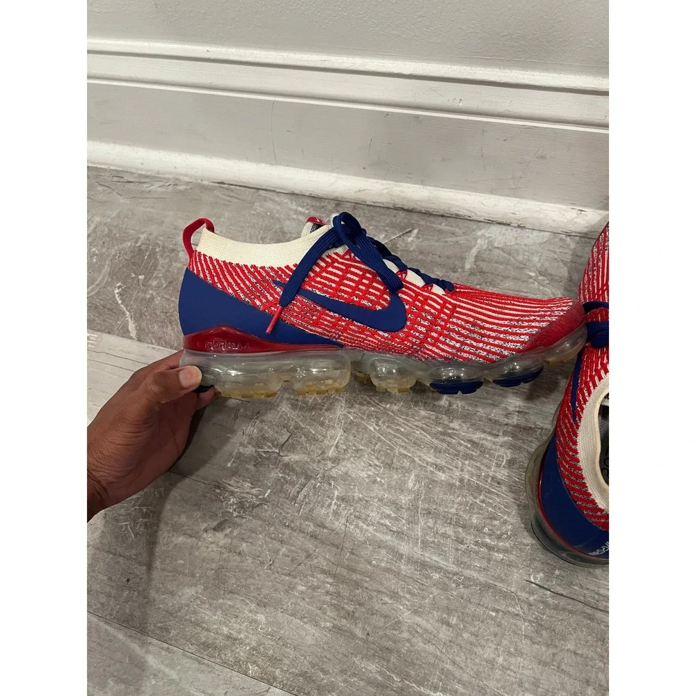 Nike Air VaporMax Flyknit 3 USA Men Sz 11 Red White Blue Sneakers CW5585-100